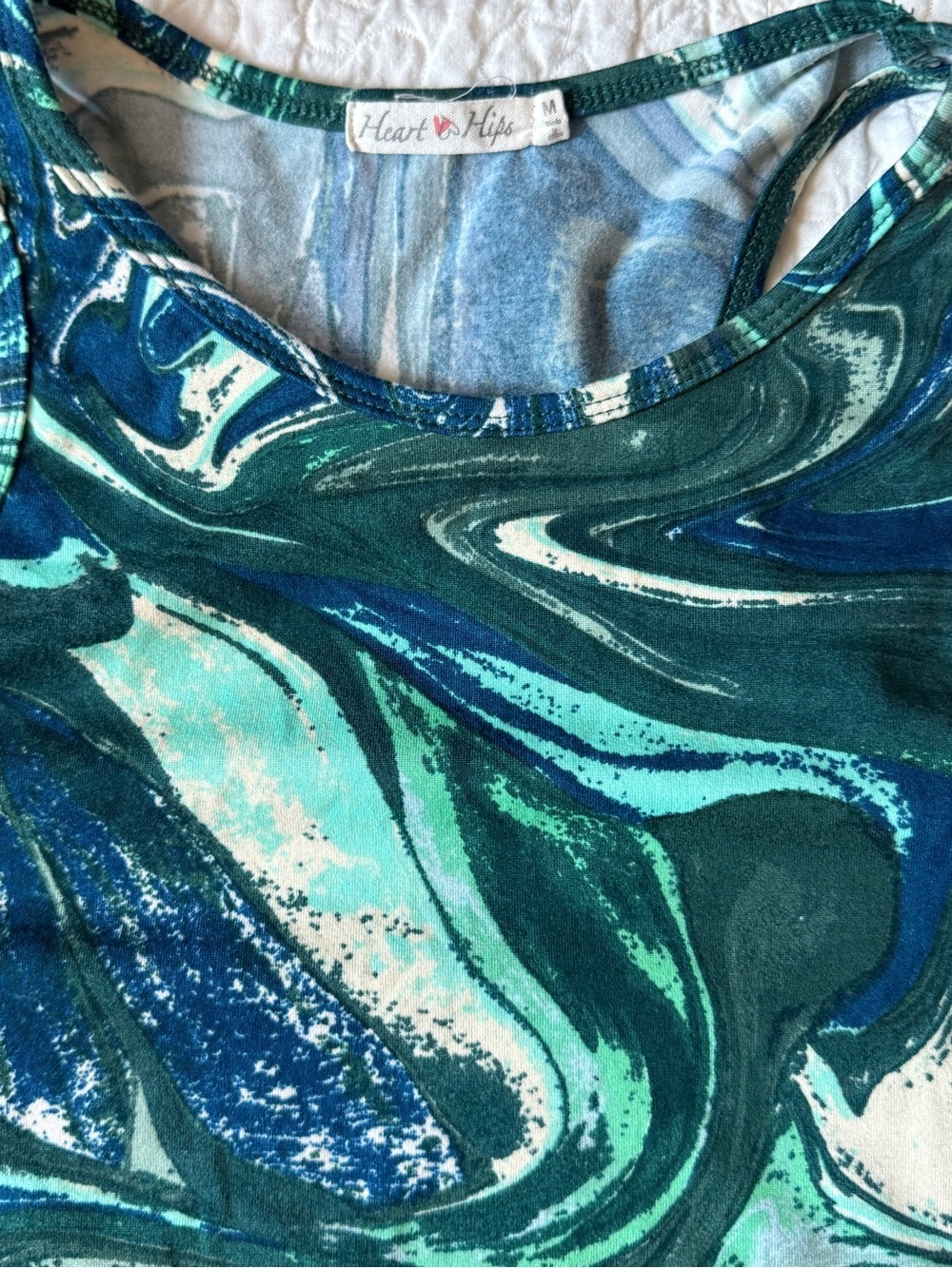 Heart Hips Teal and Navy Swirl Maxi Dress - Picture 4 of 6